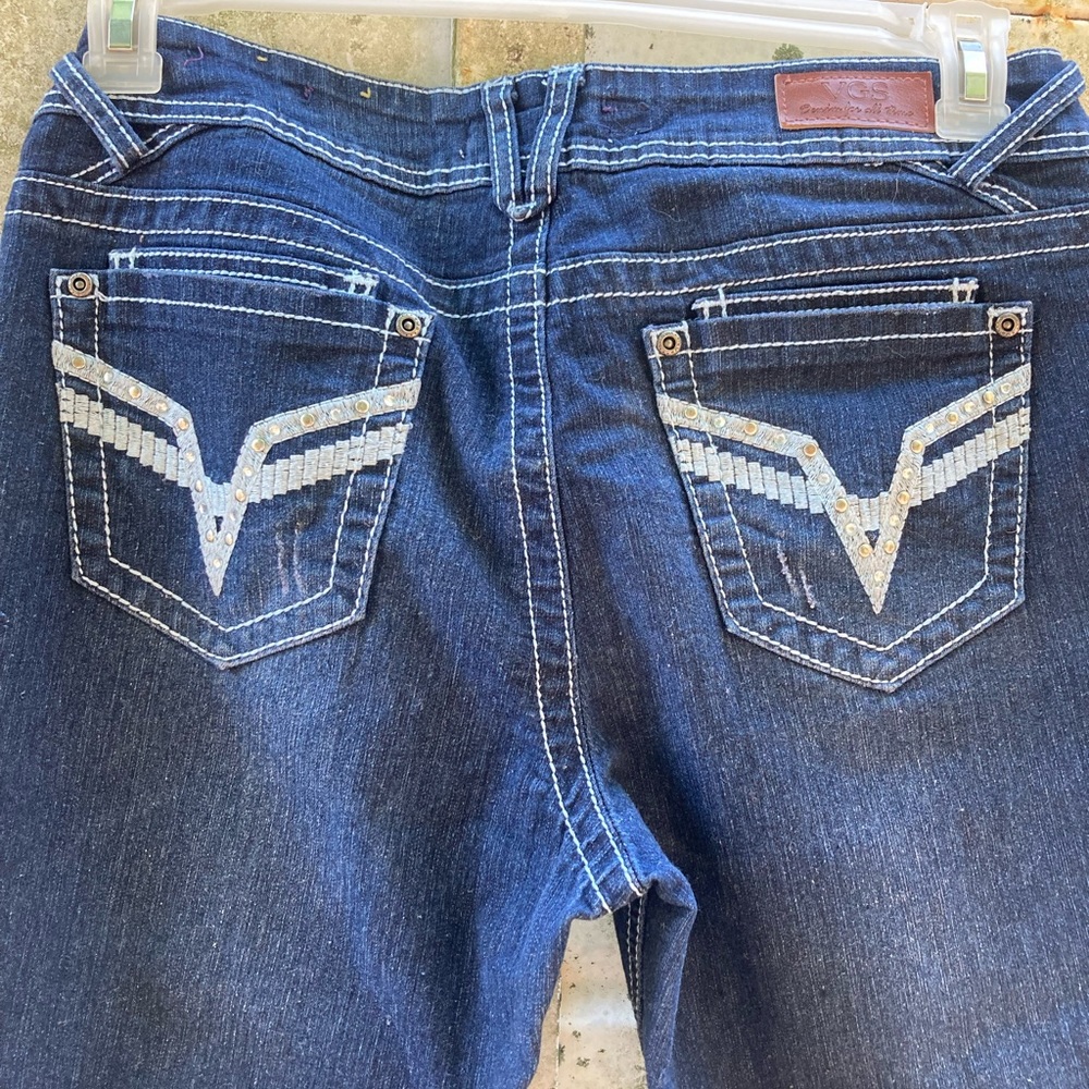VGS Capri Women’s Jeans 8 Stitched, Studded, Rhinestone Back Pockets